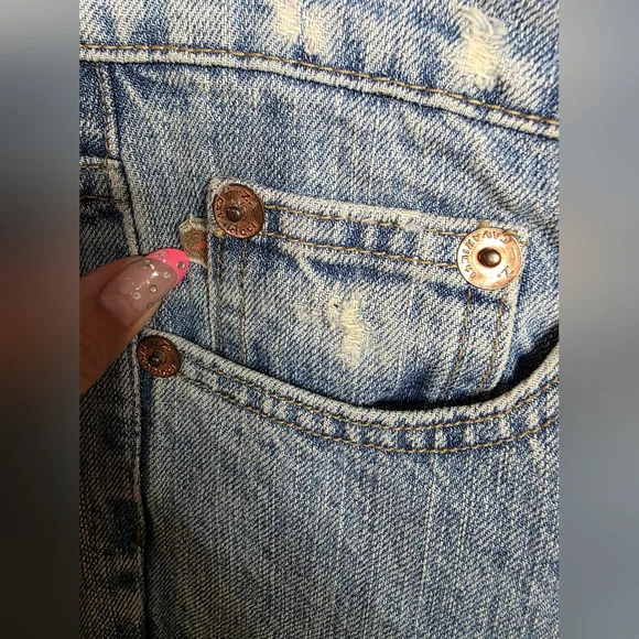 *2 For $30* Z. Cavaricci Blue Straight Leg Vintage Jeans w/ Embroidered Accents - Picture 8 of 14